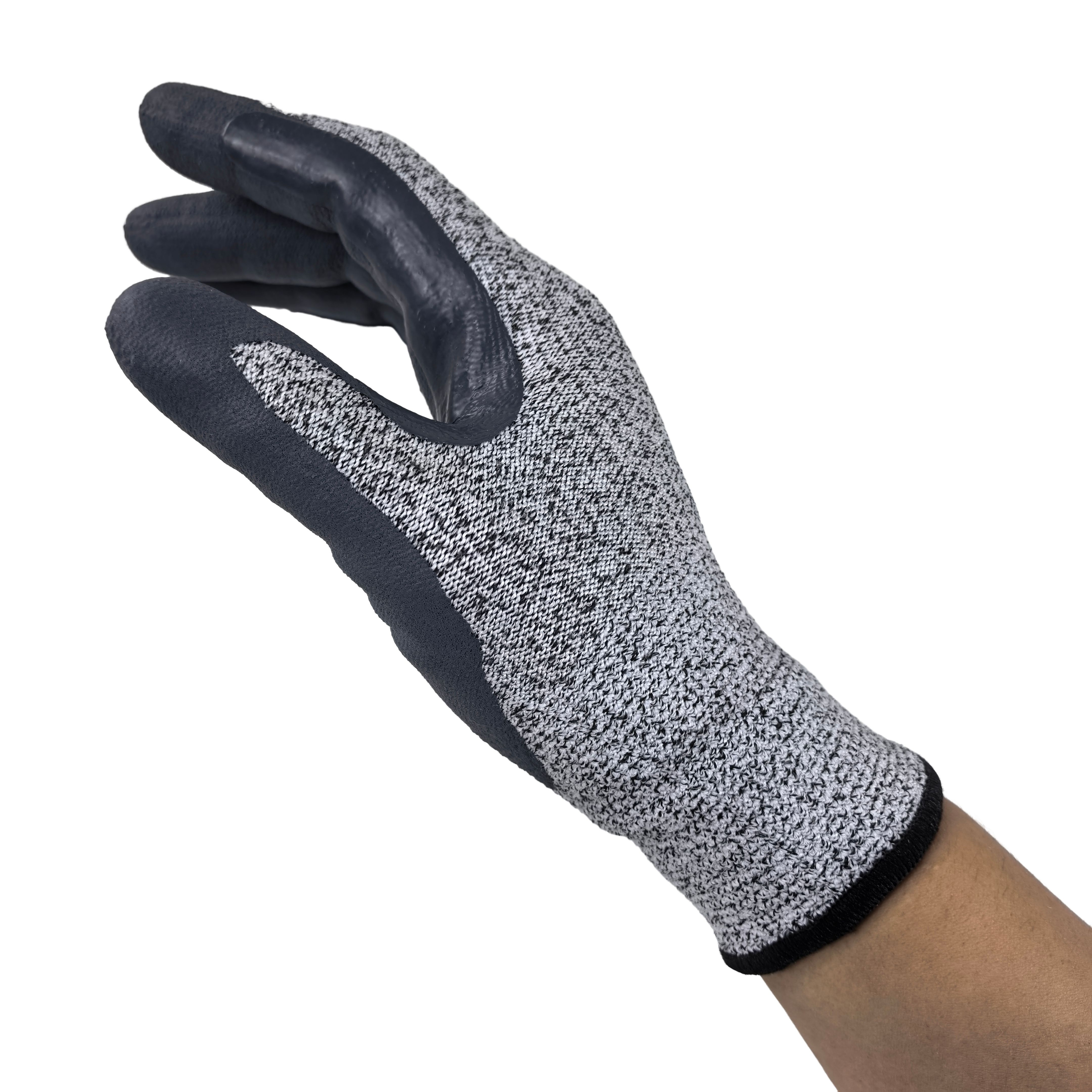 Cut Level C"Nitrile Foam Palm Dipped Gloves 13G Reinforced Fourchettes & Voyager Palm for Enhanced Grip in Automotive R