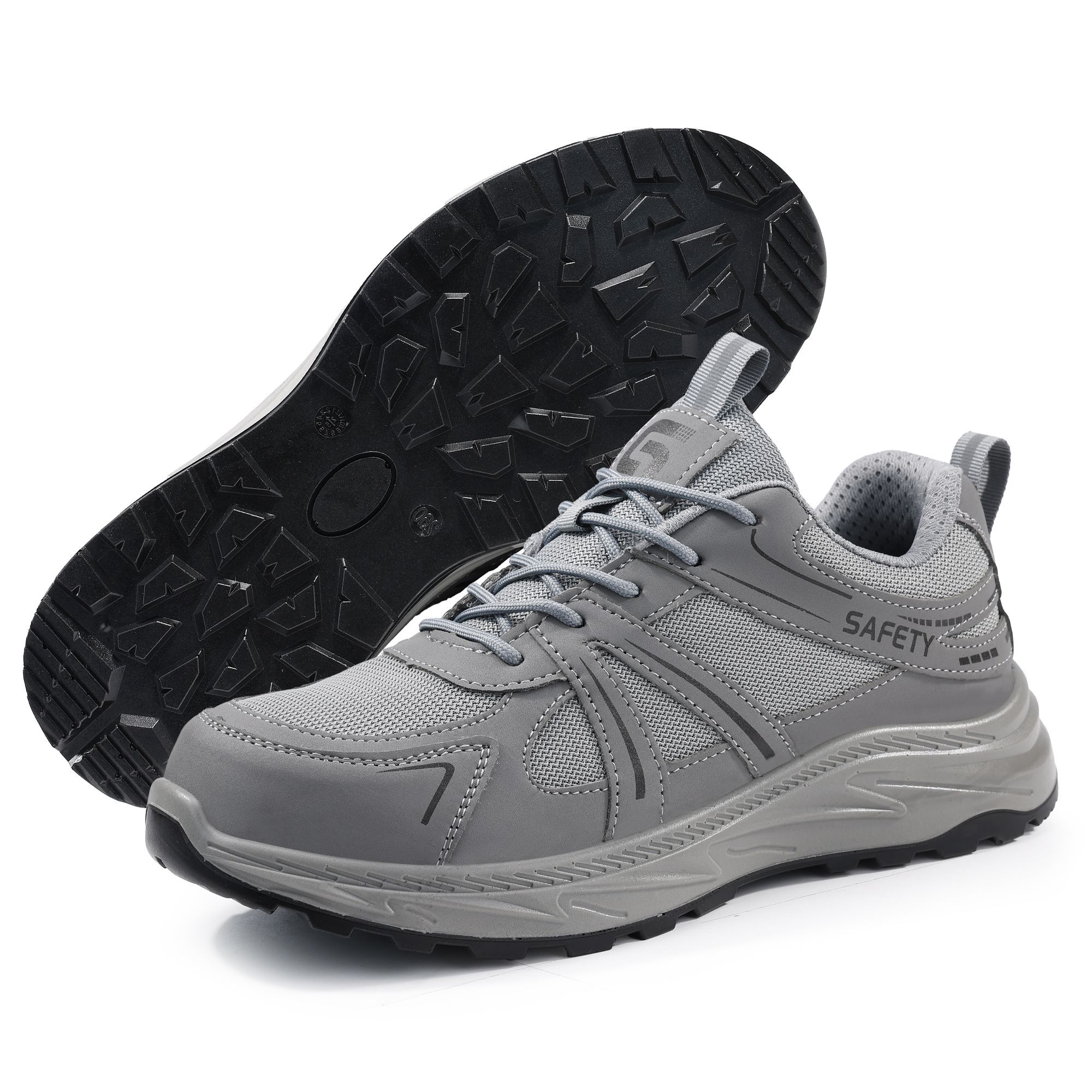 GUYISA European Standard Steel Toe Cap Grey Anti - Smash and Anti - Pierce Safety Shoes