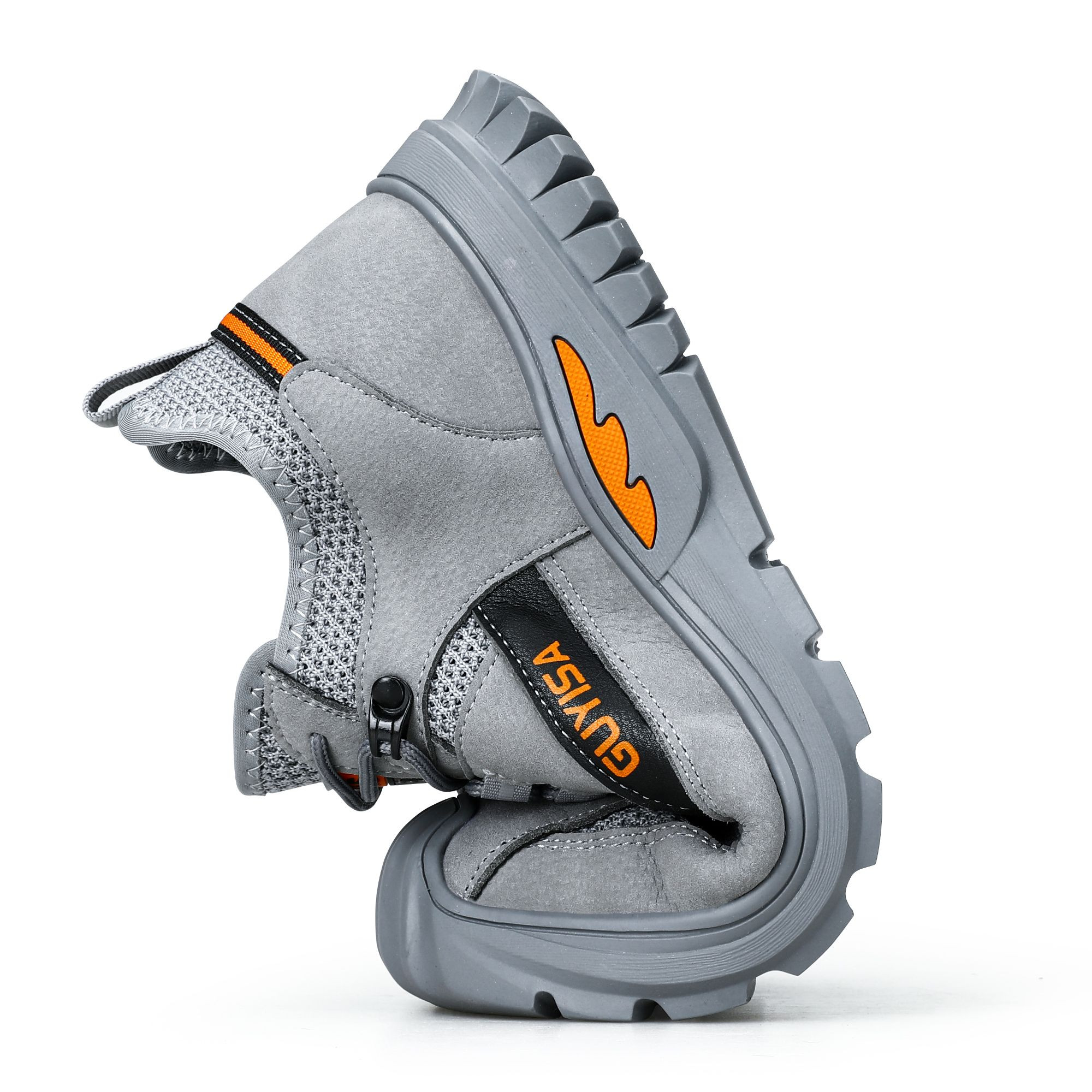GUYISA Mens Lightweight Breathable Work Safety Shoes Wear-Resistant Anti-Smashing Anti-Piercing Upper for Outdoor Work