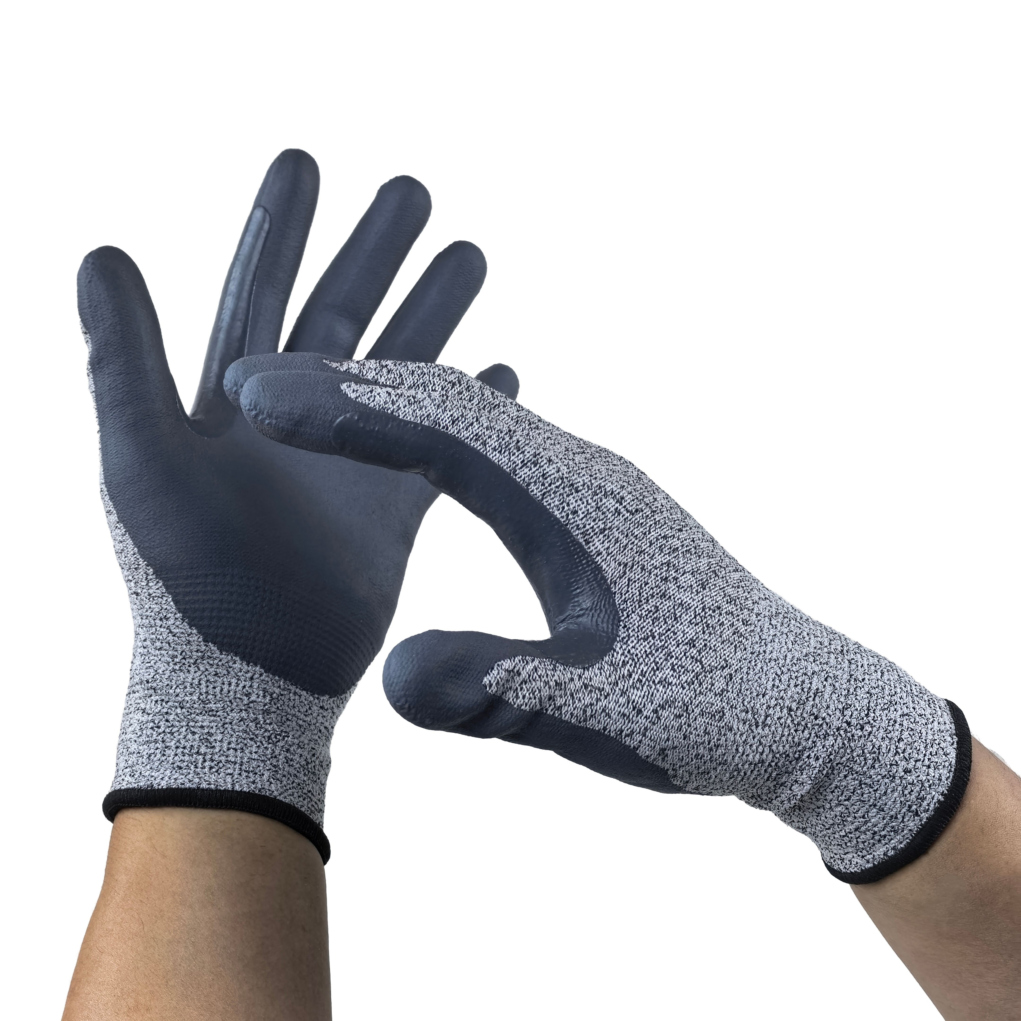 Cut Level C"Nitrile Foam Palm Dipped Gloves 13G Reinforced Fourchettes & Voyager Palm for Enhanced Grip in Automotive R