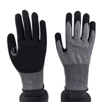 Cut Resistant Sandy Nitrile Gloves 15G with Reinforced Fourchettes & Voyager Palm for Metal Handling & Workshop Safety