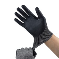 E-Class Cut Resistant Nitrile Foam Palm Dipped Gloves 15G Reinforced Fourchettes & Voyager Palm for Industrial Oil Resi
