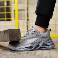 For GUYISA Mens Fashionable Light Weight Breathable Steel Toe Sport Safety Shoes for Winter for Outdoor Activities