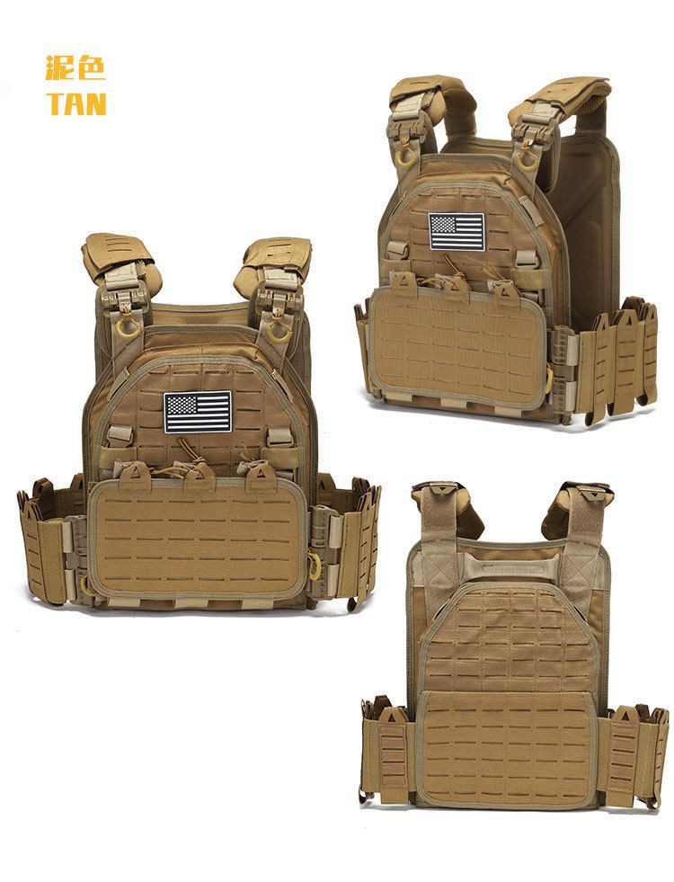 2025 new MOLLE tactical vest outdoor training vest 1000D waterproof and wear-resistant vest