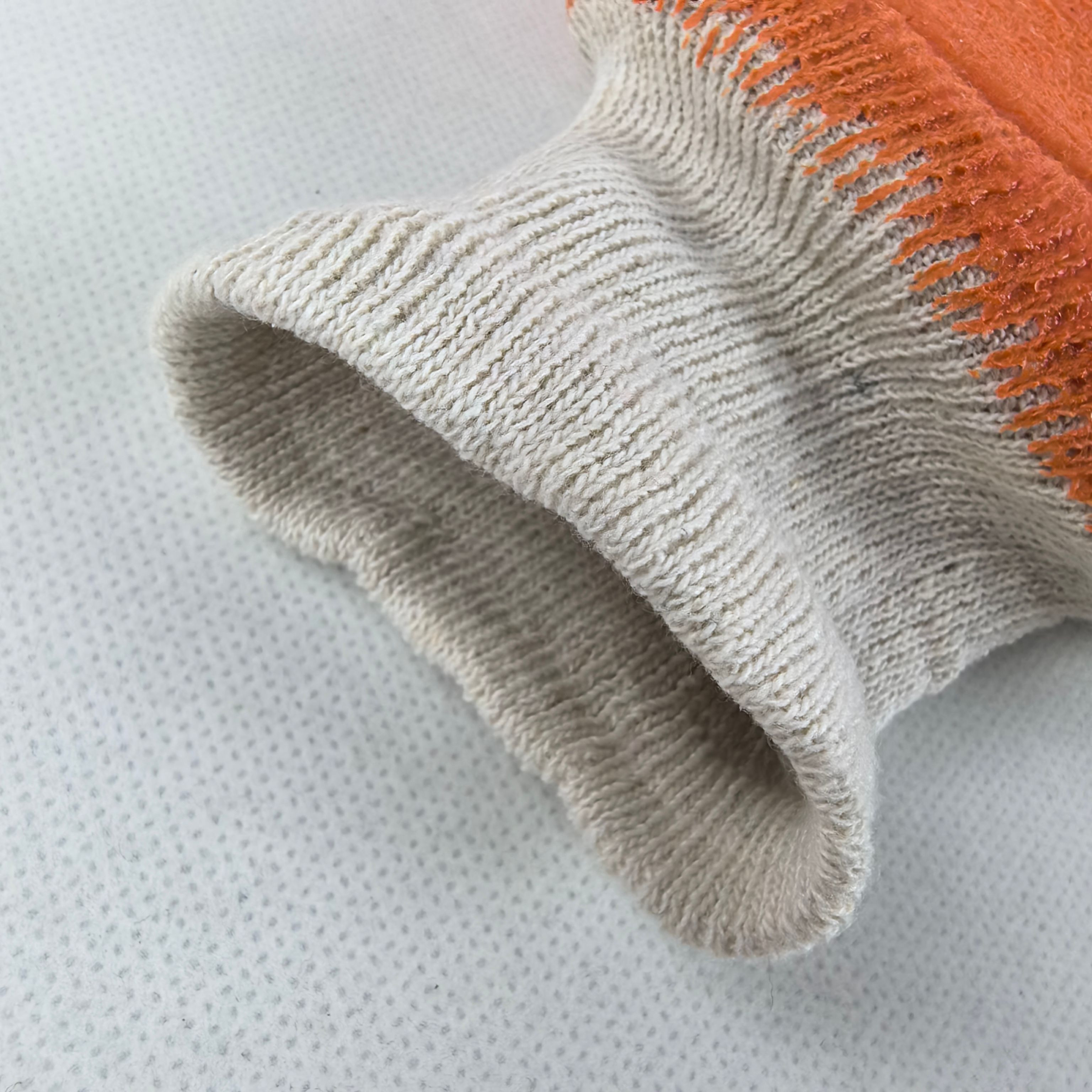 Crinkle Latex Coated Work Gloves 21S Flannel Liner Half Finger for ESD-Safe Electronics Assembly & Industrial Grip
