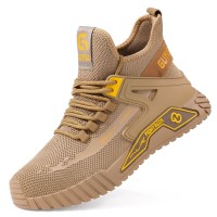 GUYISA Steel Toe Safety Shoes for Men Waterproof Work Boots Anti-Smash Lightweight Hiking Boots Industrial