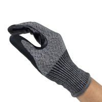 E-Class Cut Resistant Nitrile Foam Palm Dipped Gloves 15G Reinforced Fourchettes & Voyager Palm for Industrial Oil Resi