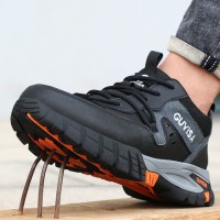 GUYISA Mens Anti-Puncture Impact-Resistant Steel Toe Shoes for Industry Construction New Arrival Foot Protection Safety