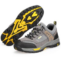 GUYISA Mens High Work Boots Industrial Lightweight Steel Toe Waterproof Leather Safety Shoes