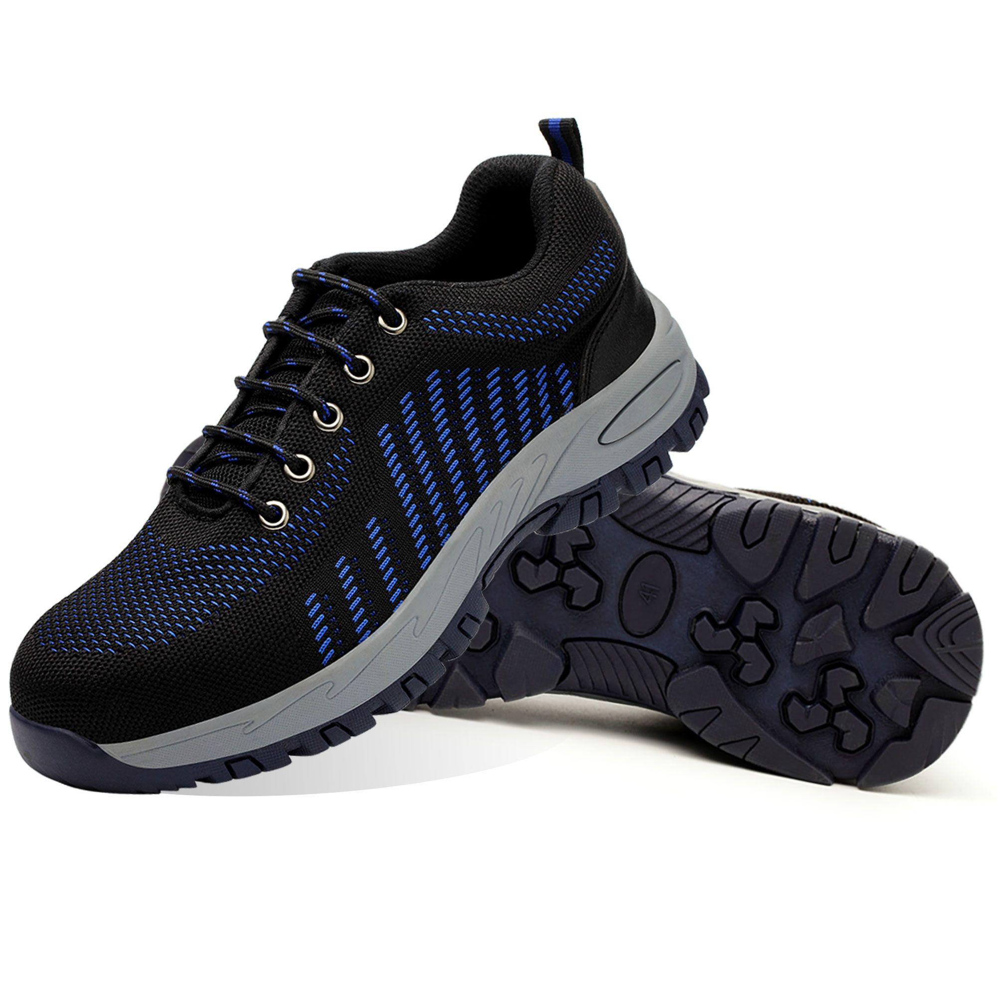 Flyknit Upper & Kevlar Midsole Shoes, Lightweight & Durable with Plastic Toe Caps & PU Outsole for Comfort