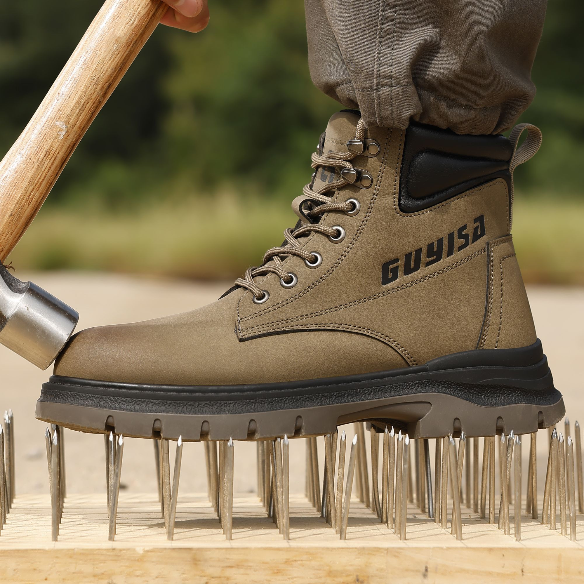 GUYISA High Quality Unisex Industrial Protective Safety Shoes Wear Resistant Drop Steel Toe for Outdoor Work