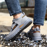 GUYISA Mens Lightweight Breathable Work Safety Shoes Wear-Resistant Anti-Smashing Anti-Piercing Upper for Outdoor Work