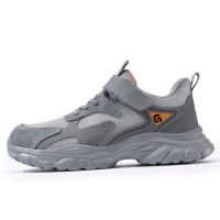 GUYISA Safety Shoes Light Weight European Standard Steel Toe Rubber and Plastic Grey Safety Shoes