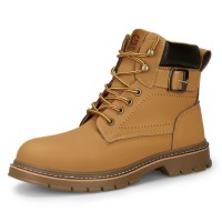 Lightweight Mens Guyisa Safety Shoes Waterproof High Top Construction Boots with Steel Toe Foot Protection Not Tiring
