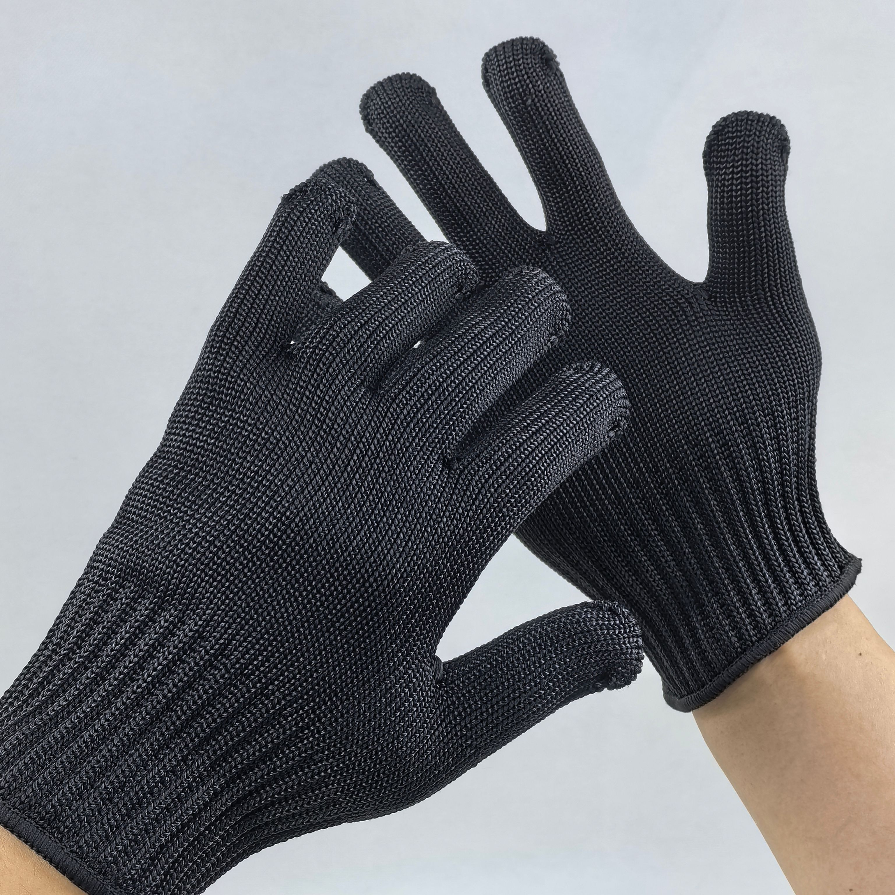Steel Core Reinforced Gloves High Strength Polyester Coated 7G for Industrial Cut Protection & Wire Handling Safety