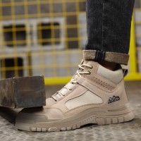 GUYISA New High-top Fashion Safety Shoes Outdoor Steel Toe Hiking Anti-smashing and Puncture-resistant Safety Shoes