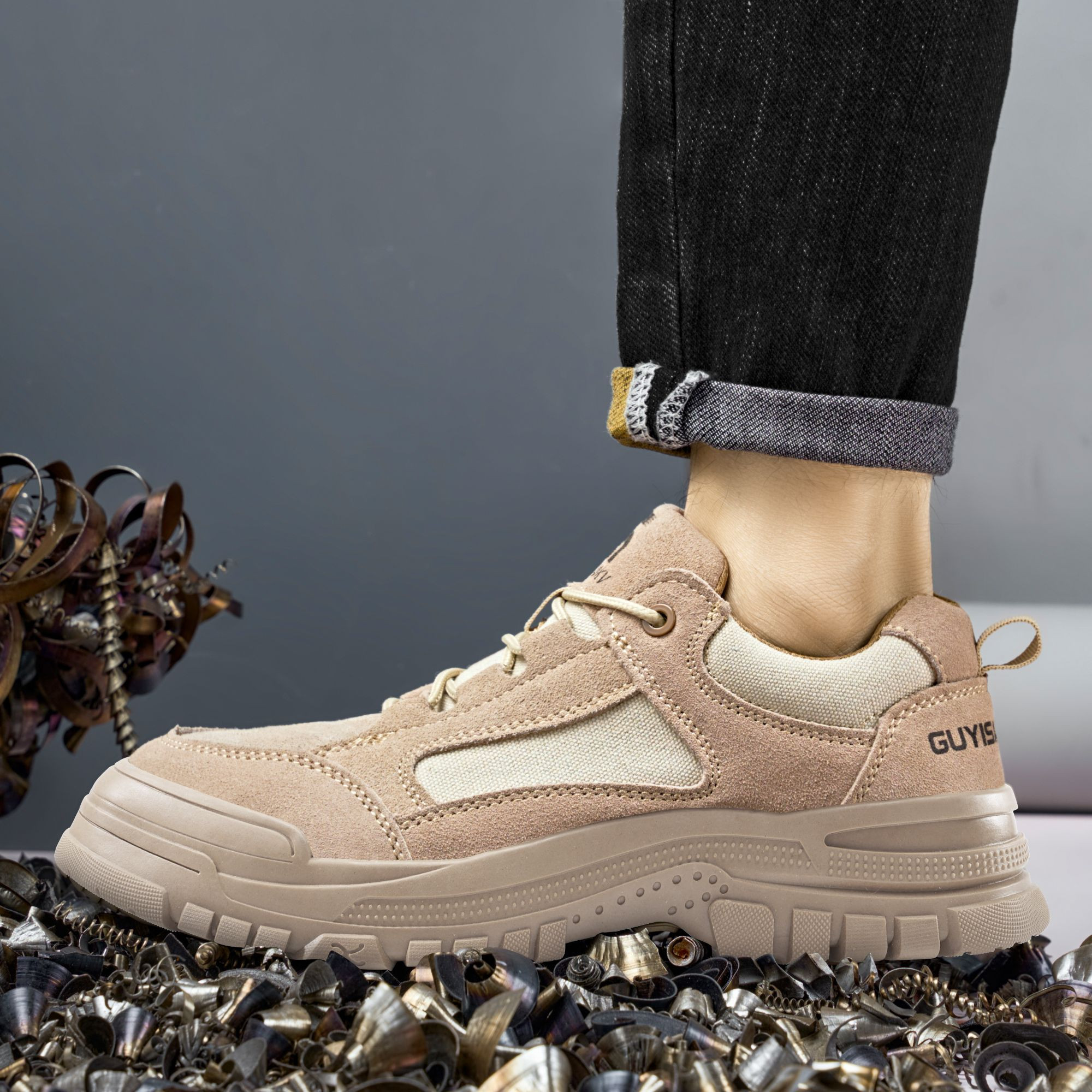 GUYISA Fashion Safety Shoes Industrial Construction Site Steel Toe Safety Shoes Anti-smashsafety Shoes