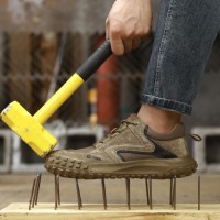 GUYISA Mens Labor Safety Shoes Industrial Abrasion Resistant Anti Impact Puncture Rubber Sole