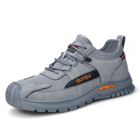 GUYISA Mens Lightweight Breathable Work Safety Shoes Wear-Resistant Anti-Smashing Anti-Piercing Upper for Outdoor Work
