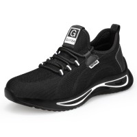 Mens Lightweight Steel Toe Work Safety Shoes High Strength Abrasion & Puncture Protection Protective for Summer Work