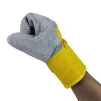 Natural Top Grain Cowhide Reinforced Index Finger Gloves Twill Fabric with Multi-Blend Fleece Half Liner for Industrial