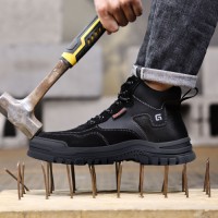GUYISA Antistatic Puncture Proof Steel Toe Work Boots Insulation Anti Smashing Light Weight Safety Shoes for Men