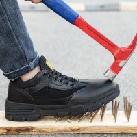 GUYISA Summer Hot Sale Mens Steel Toe Safety Shoes Anti-Scratch and Rust Proof Industrial Work Boots