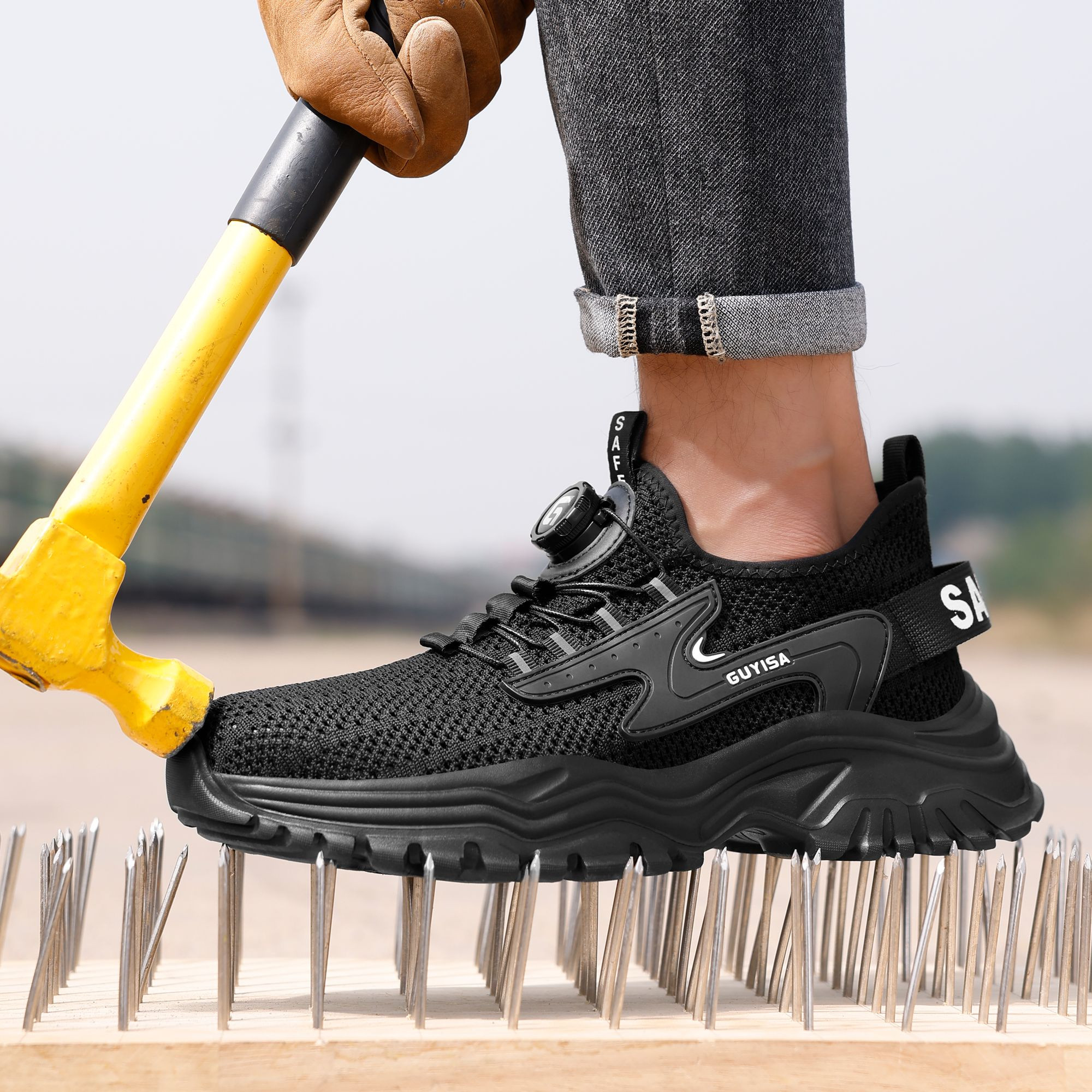 Safety Shoes Summer Mesh Upper Puncture-proof Anti-smashing EN ISO 20345 Lightweight Breathable Safety Shoes Summer
