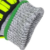 Cut Level 5 Anti-Impact TPR Stitched Gloves 7G with HPPE & Steel Knit Foam Rubber Palm for Heavy Duty Repair & Workshop