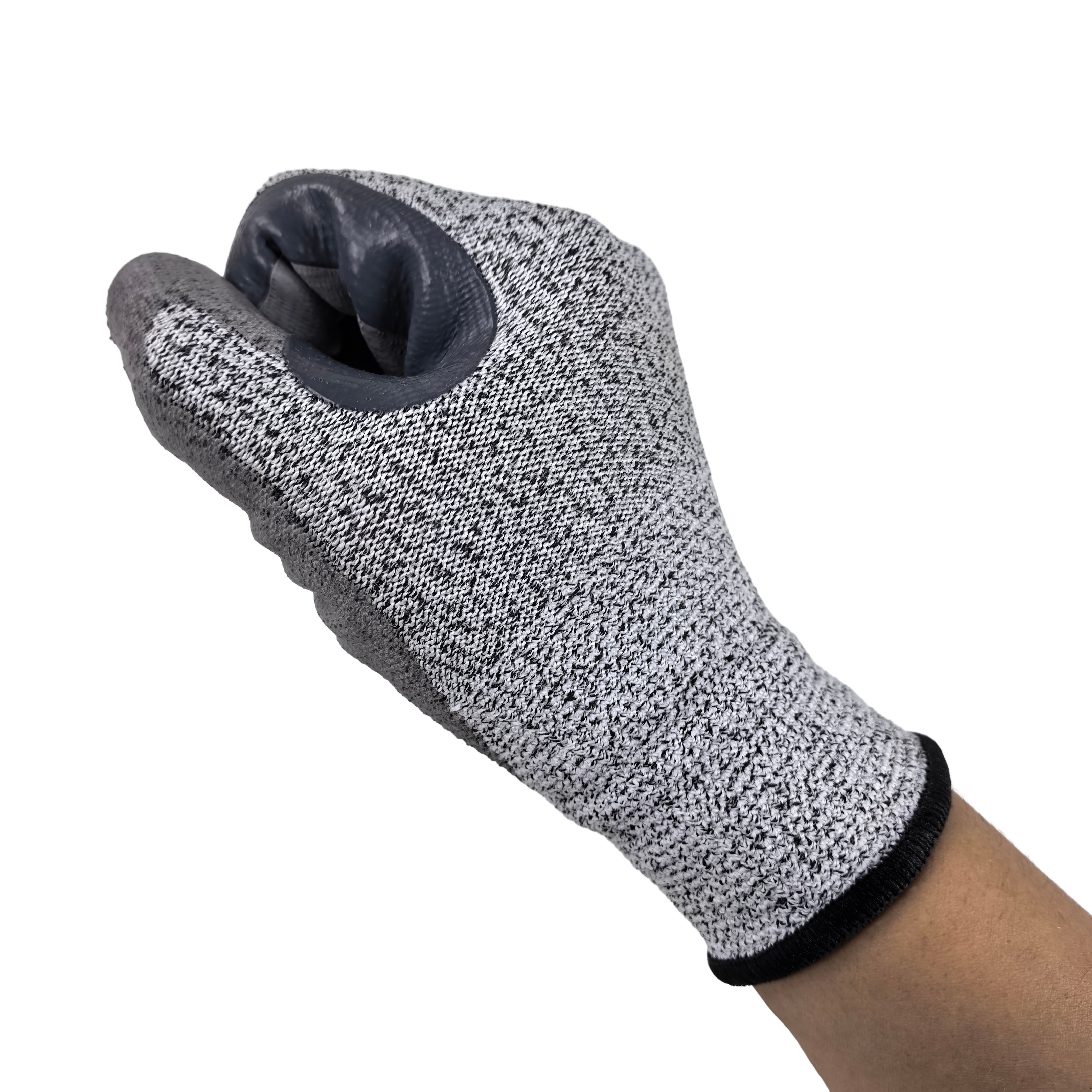 Cut Level C Palm Dipped PU Gloves 13G Reinforced Fourchettes & Voyager Palm for Welding Sparks & Workshop Safety