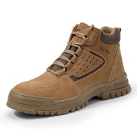 GUYISA Comfortable Mens Outdoor Steel Toe Safety Shoes Anti-Smashing & Anti-Puncture Construction Boot