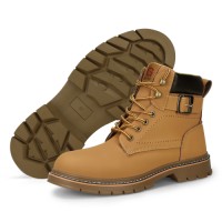 Lightweight Mens Guyisa Safety Shoes Waterproof High Top Construction Boots with Steel Toe Foot Protection Not Tiring