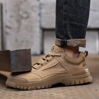 GUYISA Faux Suede Upper Safety Shoes Anti-smash Anti-puncture Industrial Steel Toe Safety Shoes