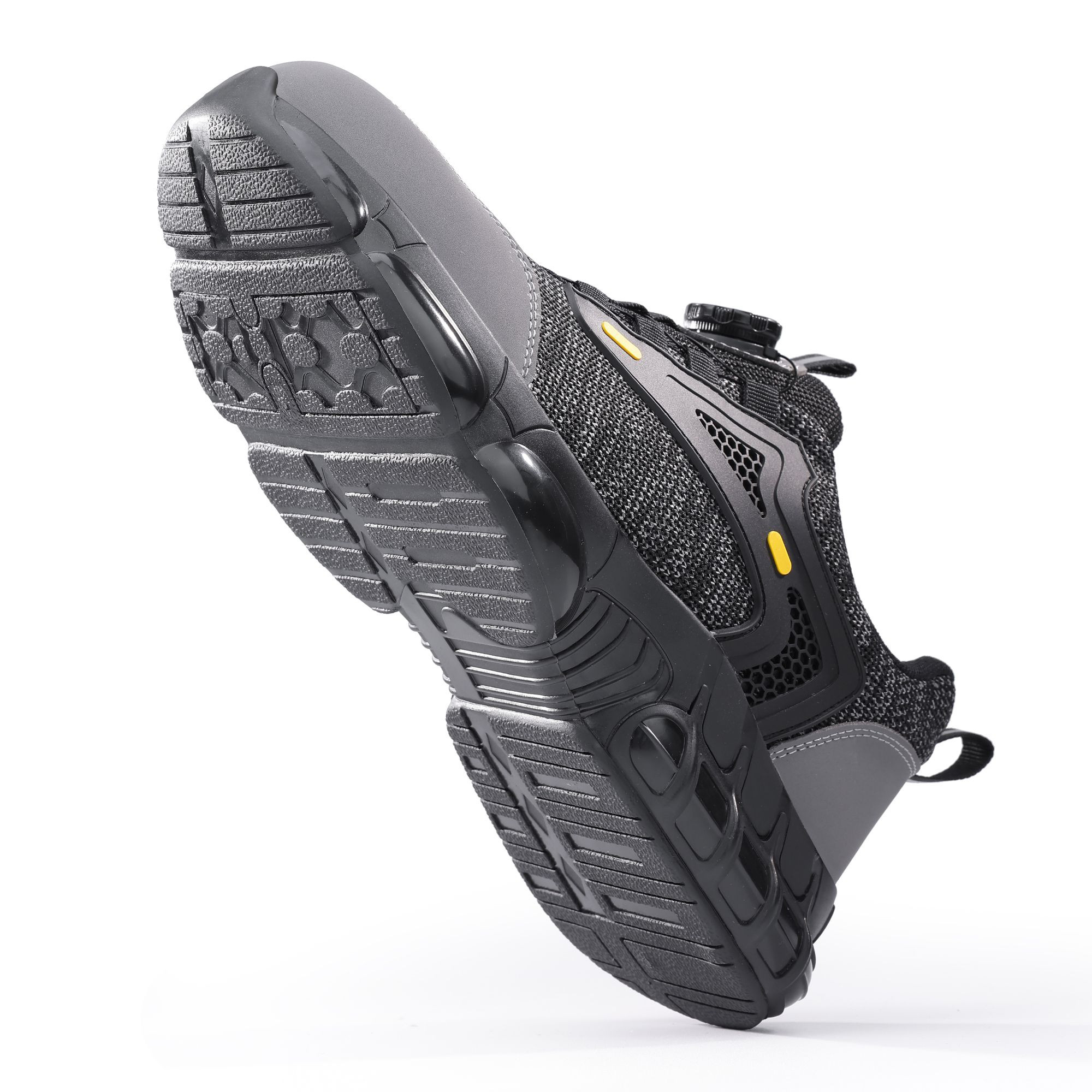 GUYISA Mens Safe Shoes Smart Button Steel Toe Light Weight Safety Shoes