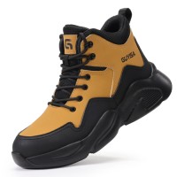 Mens Work Safety Shoes Waterproof Non-Slip Steel Toe Breathable Puncture Resistant for Factory