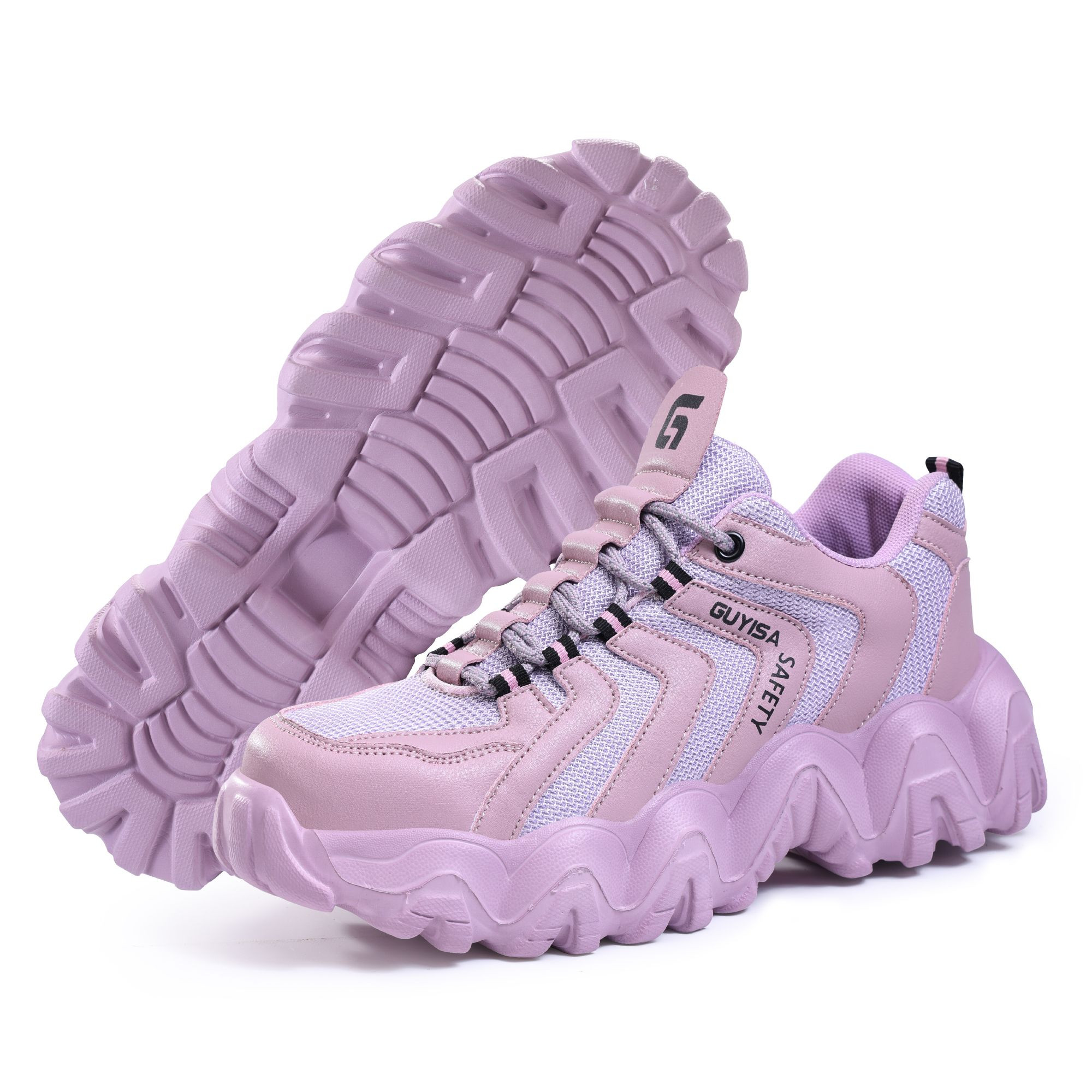 Newly Designed Pink Womens Safety Work Shoes with EVA Soles for Industrial & Sports Activities