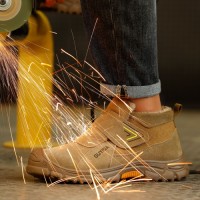 GUYISA Non-Slip and Anti-Ironing Welders Safety Shoes Work Boots for Protective Work Environments