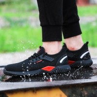 Mens Fashion Safety Shoes Anti-Slip Puncture-Proof with Steel Toe for Sports Womens Feminino Foot Protection