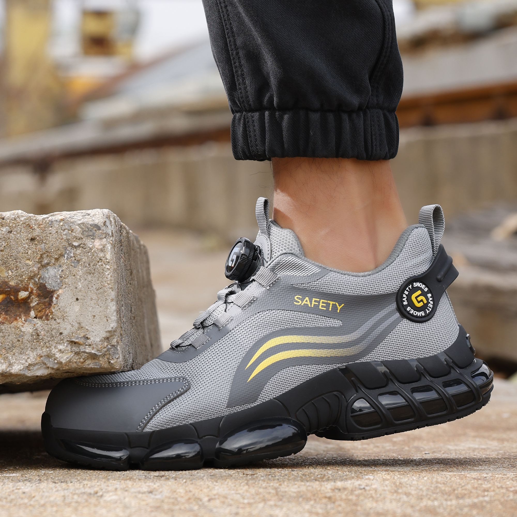 GUYISA Anti-Puncture Sports Shoes Steel Wire Fabric Upper TPU Sole Functional Safety Shoes Plastic Steel Plate New