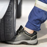 GUYISA High Quality Mens Labor Protection Safety Shoes Anti-Smashing & Piercing Widen Steel Toe Leather with PU Outsole