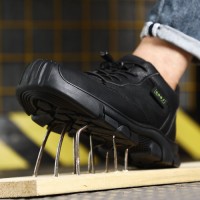 GUYISA Mens Steel Toe Safety Boots - Lightweight Waterproof Work Shoes Industrial Grade