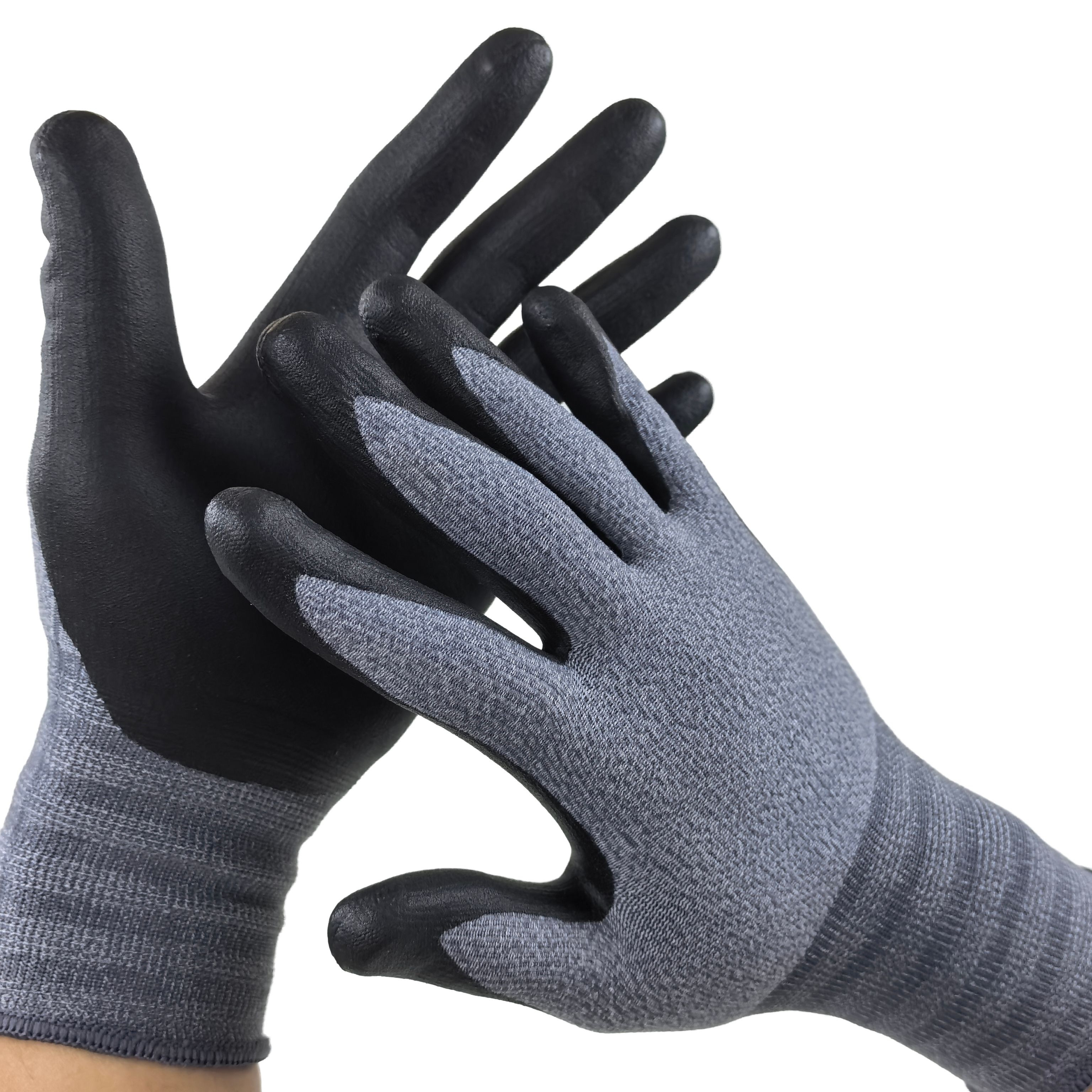 Industrial Anti-Slip Touchscreen Nitrile Foam Gloves 15G Nylon for Chemical Handling & Workshop Safety