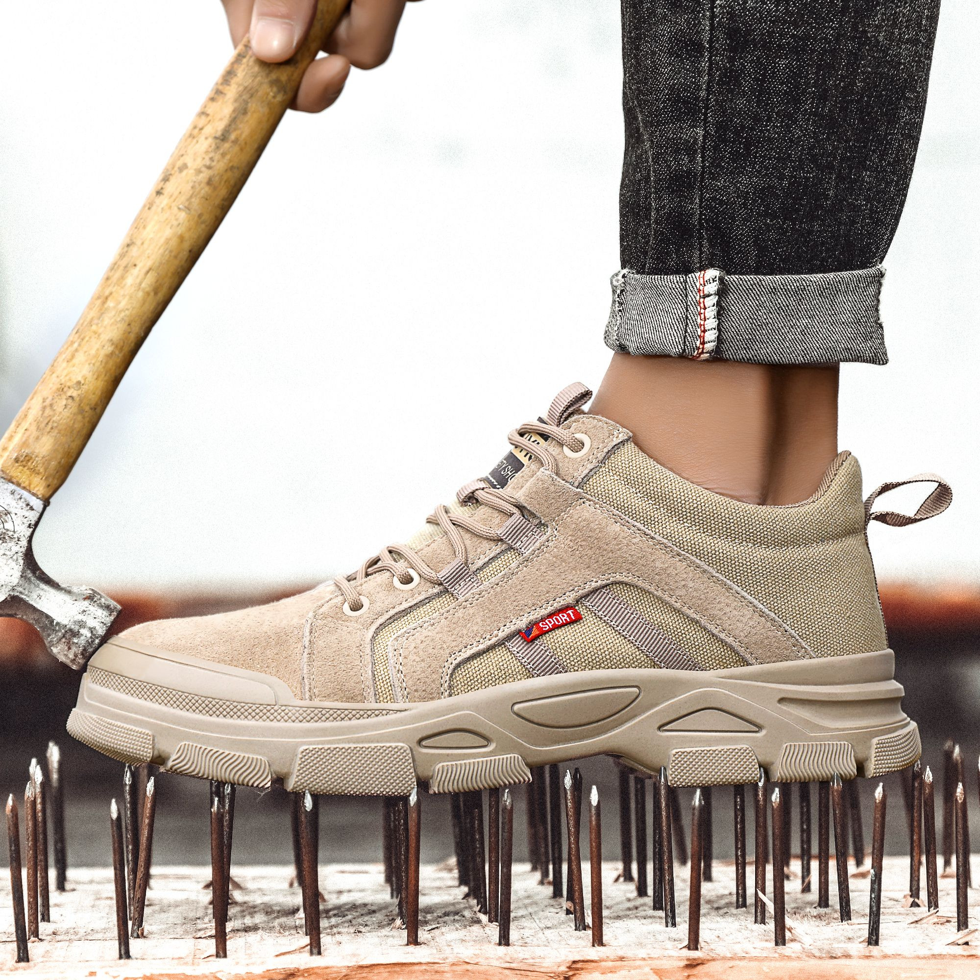 GUYISA High-Security Impact and Stab Resistant Safety Shoes for Construction & Heavy Industry Durable Rubber Outsole