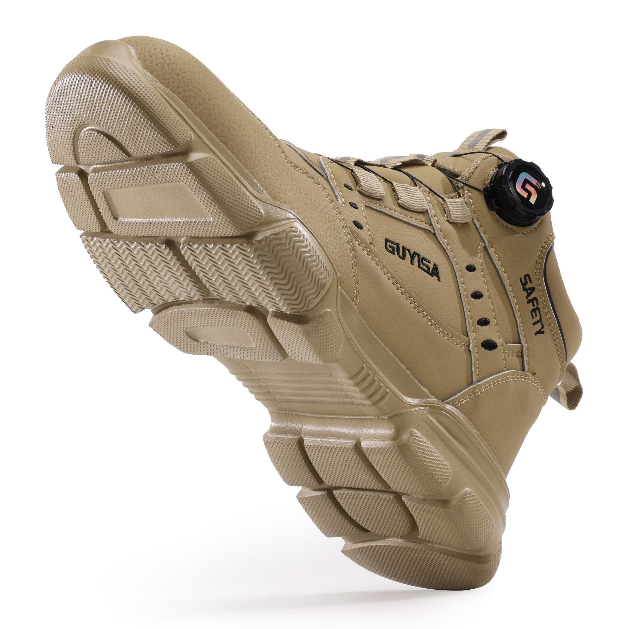 GUYISA Safety Boots Anti-smash and Anti-puncture Lightweight Rubber and Plastic Outsole Industrial Safety Boots