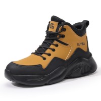 Mens Work Safety Shoes Waterproof Non-Slip Steel Toe Breathable Puncture Resistant for Factory