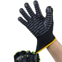 Anti-Impact Stitched TPR Gloves 7G Five-Finger with Foam Rubber Palm for Auto Repair & Workshop Safety