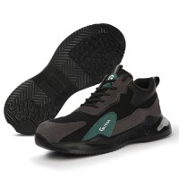 Mens Work Safety Shoes Impact Puncture Resistant Steel Head Soft Lightweight Wear-Resistant Woven Upper Material-Net