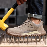 Premium Industrial Safety Shoes with Anti-Puncture & Breathable Suede for Construction Work