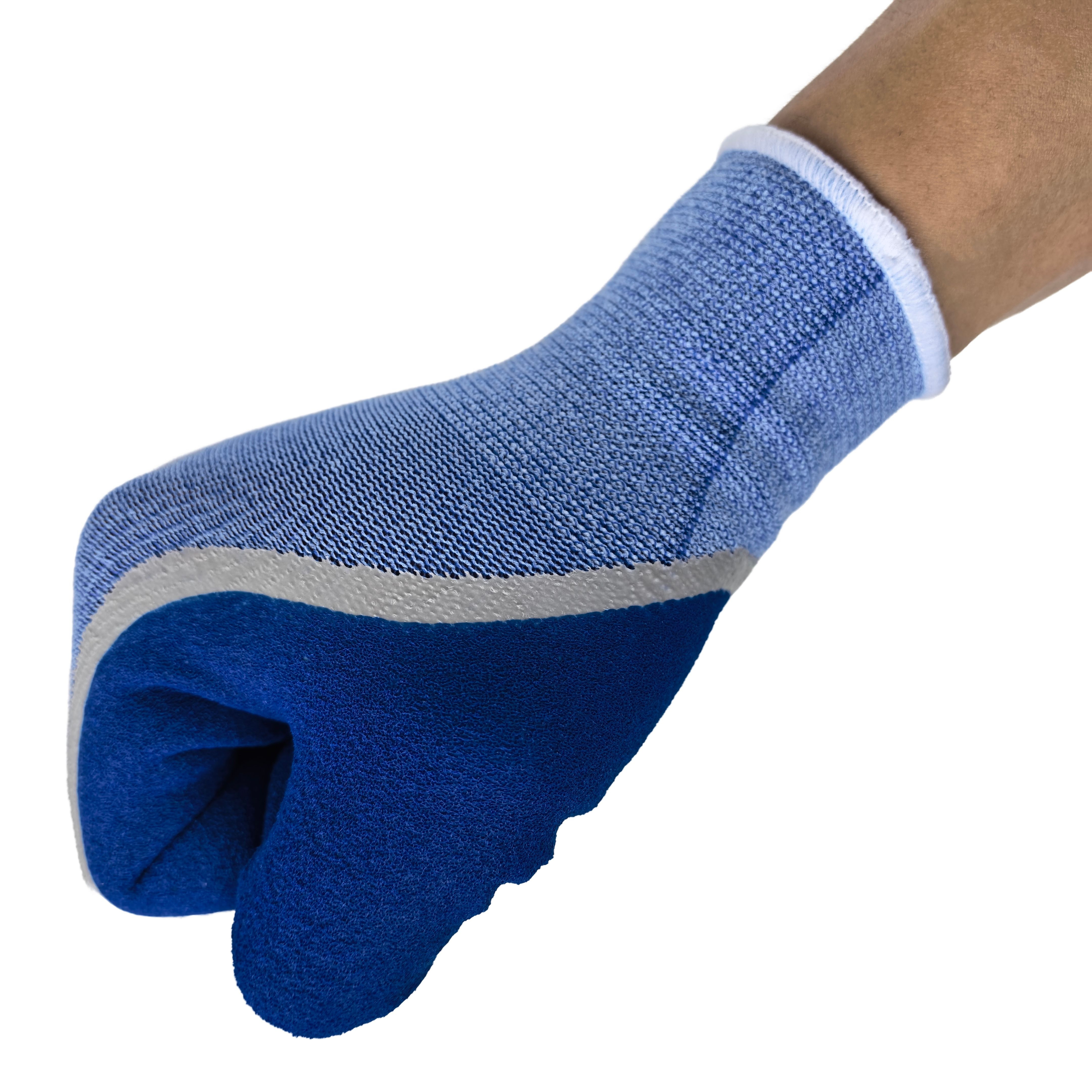 Double Layer Palm Dipped Latex Sandy Gloves 13G Nylon Spandex for Industrial Flexibility & Workshop Safety