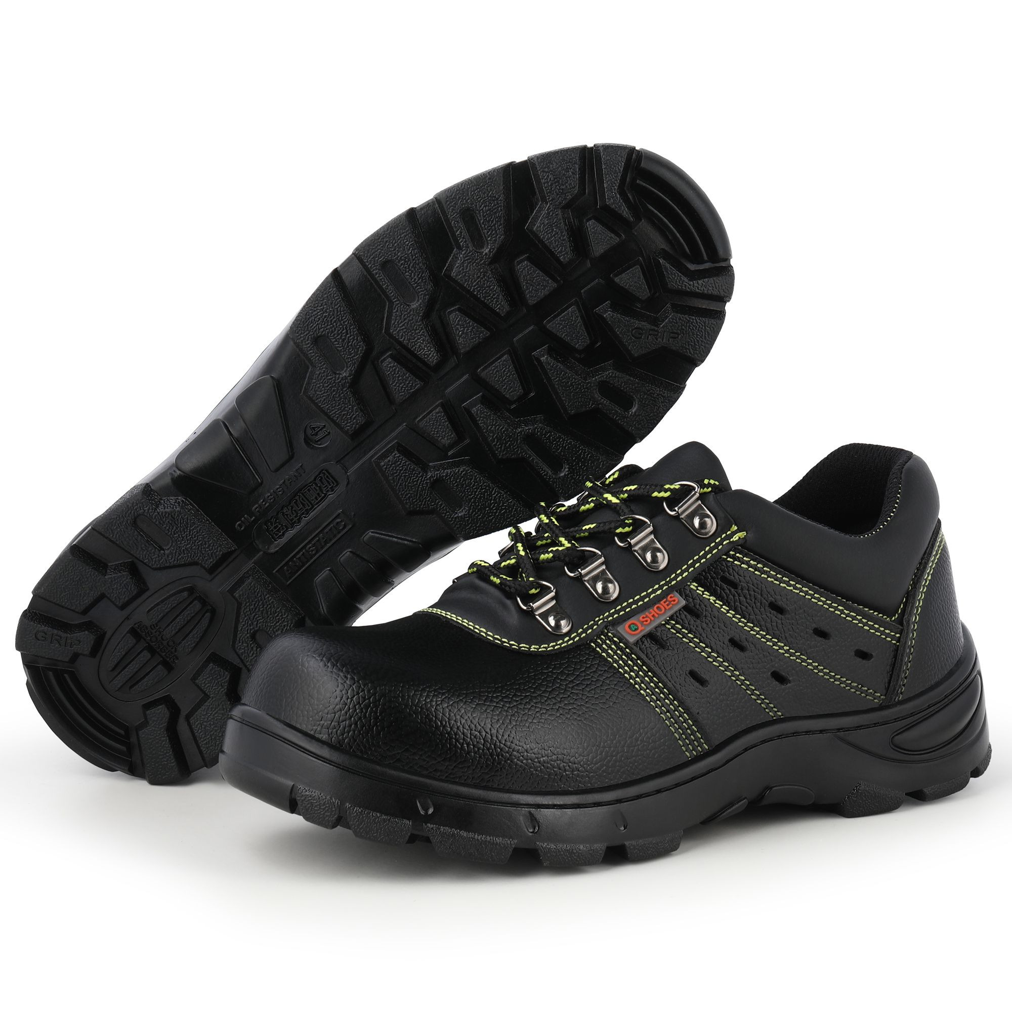 Factory Safety Shoes Cow Split Leather Safety Shoes for Men Steel Toe Shoes Construction Industrial